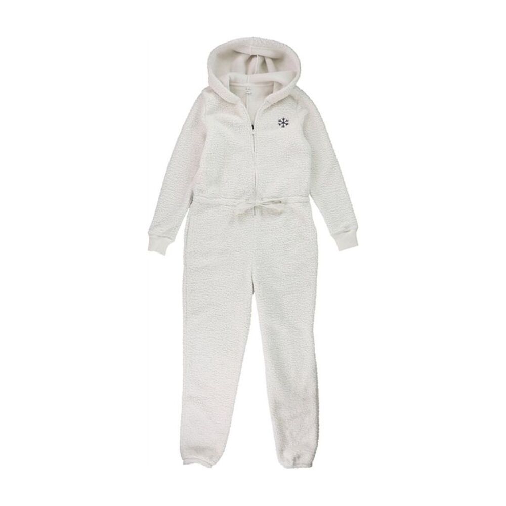 aerie Womens Snow Way Pajama Footies, White, L, DM